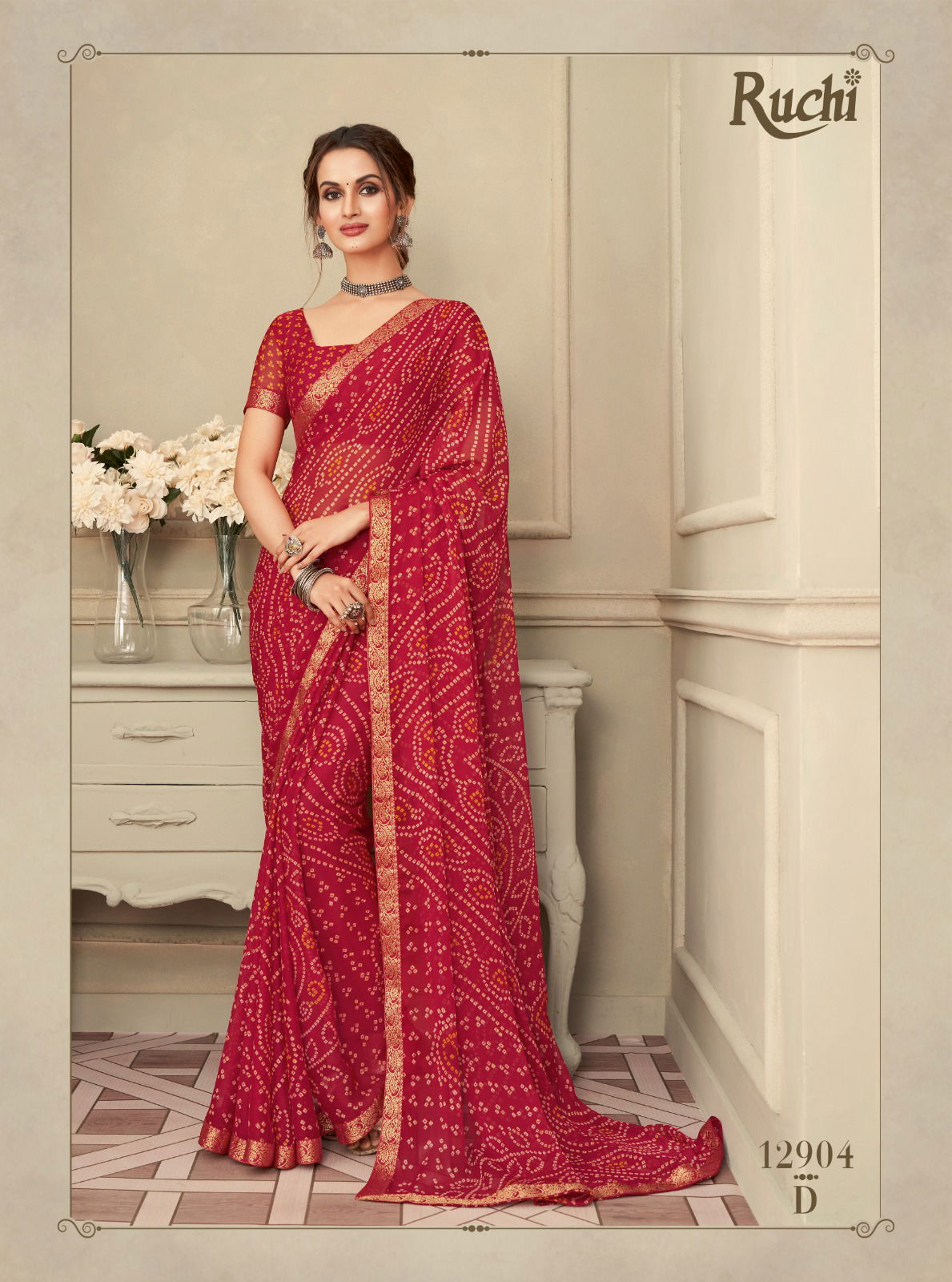 Simaya By Ruchi Printed Designer Chiffon Sarees Wholesale Market In Surat